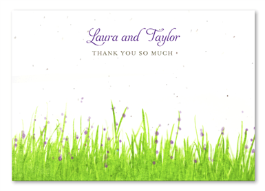 Green Wedding Thank You Cards | Bright Meadow