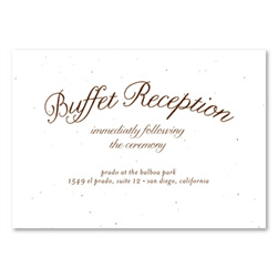 Green Wedding Insert cards ~ Buffet Reception (seeded paper)