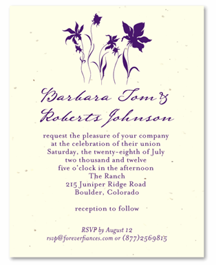 Wedding Cards ~ Colorado Wildflowers