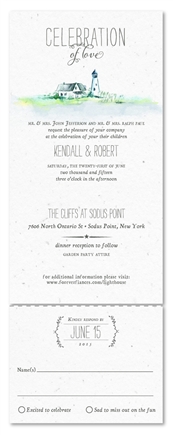 Lighthouse Wedding Invitations ~ Cape Code(100% recycled paper)