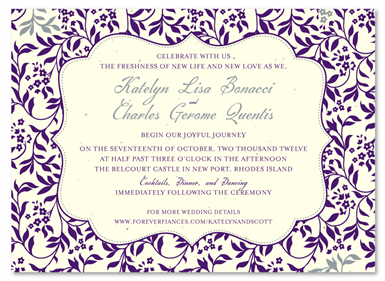 Border Wedding Invitations | Cheery Garden (plantable paper)