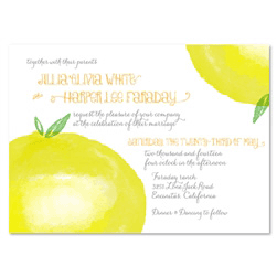 Lemon Yellow Wedding Invitations | Citrus Theme