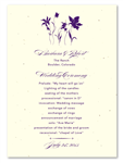 Colorado Wildflowers Wedding Programs on Cream seeded Paper