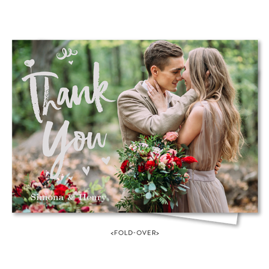 Premium Photo Thank You Notes foldover | Cuties heart (100% recycled paper)