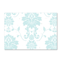 Damask Thank You Cards (plantable paper) on white seeded paper - Tiffany Blue and black print