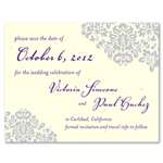 Save the Date cards on Seed Paper ~Damask by ForeverFiances Weddings (Deep Purple, Cream, French Gray)