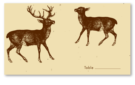 Western Plantable Table Cards with two deer