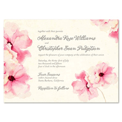 Watercolor Wedding Invitations - Delicate Roses