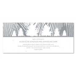 Winter Wedding Invitations ~ Doug Fir Tree (Elephant Gray, Ruby, Green, White seeded paper)