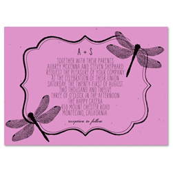 Pink Wedding Invitations ~ Dragonfly