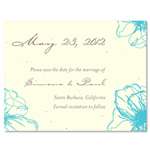 Floral Save the Date cards ~ Drawn Poppy (seeded paper)