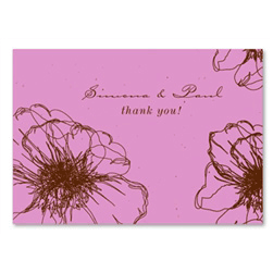 Pink Thank you cards ~ Drawn Poppy