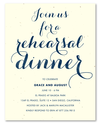 Seeded Paper Rehearsal Dinner Invitations