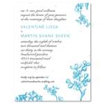 Forget me not  Wedding invitations on white seeded paper with lilac print