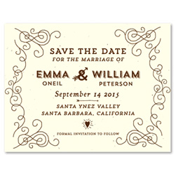 Rustic Wedding Save the Date Cards on seeded paper - Elegant Back Country