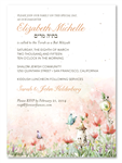 Enchanted Meadow Bat Mitzvah Invitations on white seeded paper, whimsical fairy