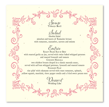 Garden Wedding Menus | Enchanted Floral by ForeverFiances