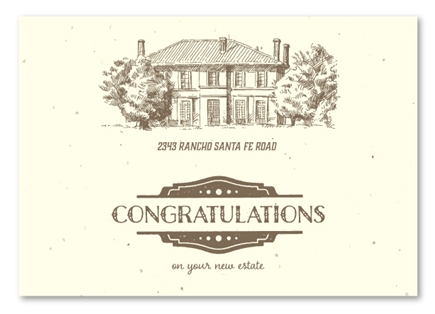 Real Estate New Home Congratulations ~  The Estate by Green Business Print