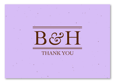 Seeded Paper Thank you cards | Eternal Monogram (Chocolate, Lavender)