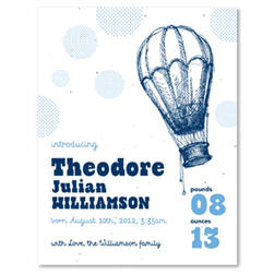 Baby Announcement ~ Hot Air Balloon (seeded paper)