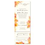 Fall Colors Wedding Invitations with orange, red and yellow leaves