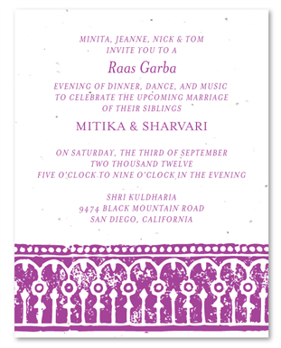 Fancy Raas Garba Invitations (seeded paper)