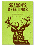 Green Holiday Greeting Cards | Festive Deer