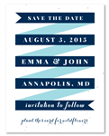 Navy Wedding Save the Date ~ FlagShip (seeded paper)