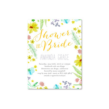 Watercolor Bridal Shower Invitations | Floral Grace