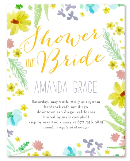 Watercolor Bridal Shower Invitations | Floral Grace