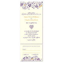 Unique Wedding Invitations - Floral Heart (seeded paper with wildflowers)