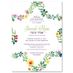 Bat Mitzvah Invitations with woven floral star of david on seeded paper