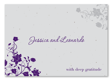 Unique Thank you cards on Seeded Paper | Garden's Jewels (Deep Purple)