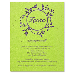 Green Bridal Shower Invitations - Garden Vines