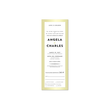 Golden Frame Wedding Invitations | Gilded Gold (100% recycled paper)