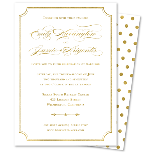 Gold Wedding Invitations - Gold Soire