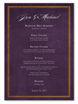 Gold Purple Wedding Menus by ForeverFiances Weddings