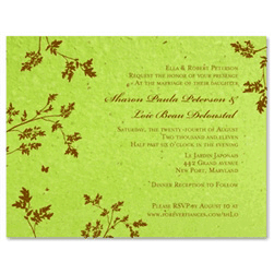 Green Wedding Invitations | Pretty Leaf (seeded paper)