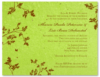 Green Wedding Invitations | Pretty Leaf (seeded paper)