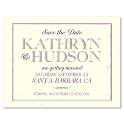 Seed Paper Save the Date cards ~ Antique Lettering (plantable & 100% recycled)
