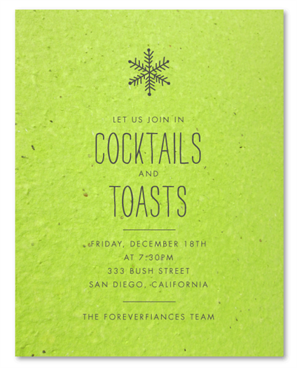 Corporate Holiday Invitations ~ Green Snow by Green Business Print