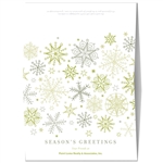 Holiday Greeting Cards | Green Snow Flakes
