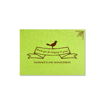 Plantable Thank you notes ~ Green Bird by Green Business Print