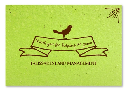 Plantable Thank you notes ~ Green Bird by Green Business Print