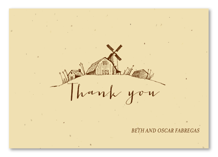 Seeded Paper Wedding Thank you cards ~ Happy Barn