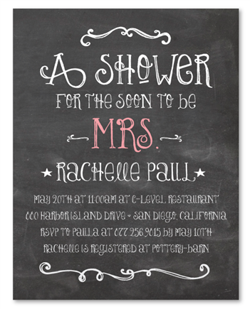 Chalkboard Bridal Shower Invitations ~ Happy Board