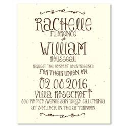 Hand-drawn organic wedding invitations on seeded paper by ForeverFiances