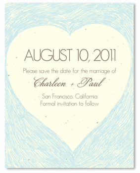 Plantable Save the Date cards ~ Heart