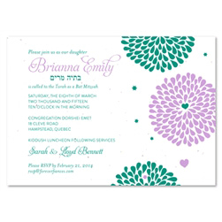 Bat Mitzvah Invitations - Heart in Bloom (plantable)