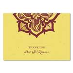 Seeded Paper Thank you cards ~ Henna Flowers (Wine Stain, Curry)